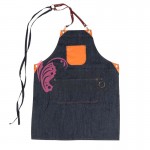 Șorț pentru salon din denim cu buzunare, model BB04 art ACP 129167